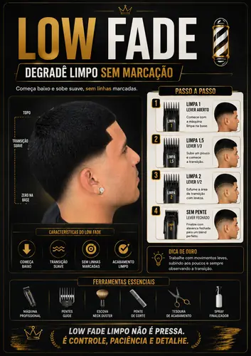 Low Fade — degradê limpo sem marcação